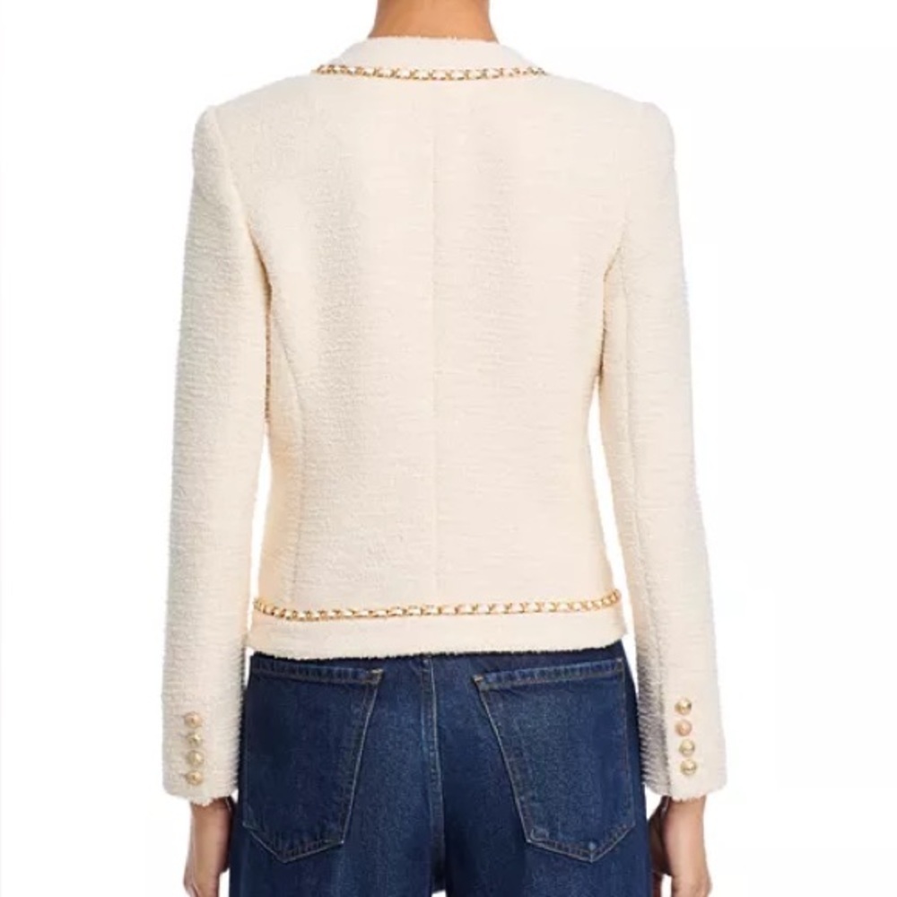 NWT Generation Love New York Velma Tweed Jacket Preppy Cream Gold Sz XL - Picture 2 of 16